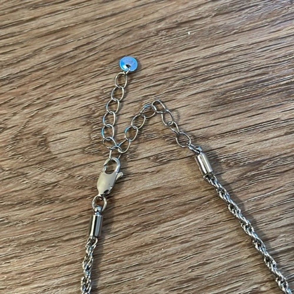 Silver Twisted Rope Necklace - Picture 5 of 5